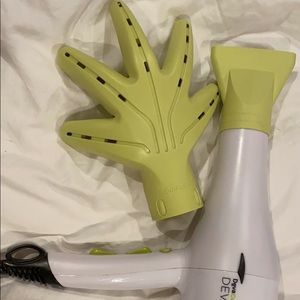 DevaCurl hair dryer with hand diffuser attachment
